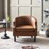 Louis Faux Leather Tufted Club Chair - Brown Accent Chair | Decorative Accent Chairs | Kinwell Furniture | Modern Club Chairs | Barrel Club Chair | Nailhead Trim Chair | Contemporary Faux Leather Chair | Elegant Brown Chair